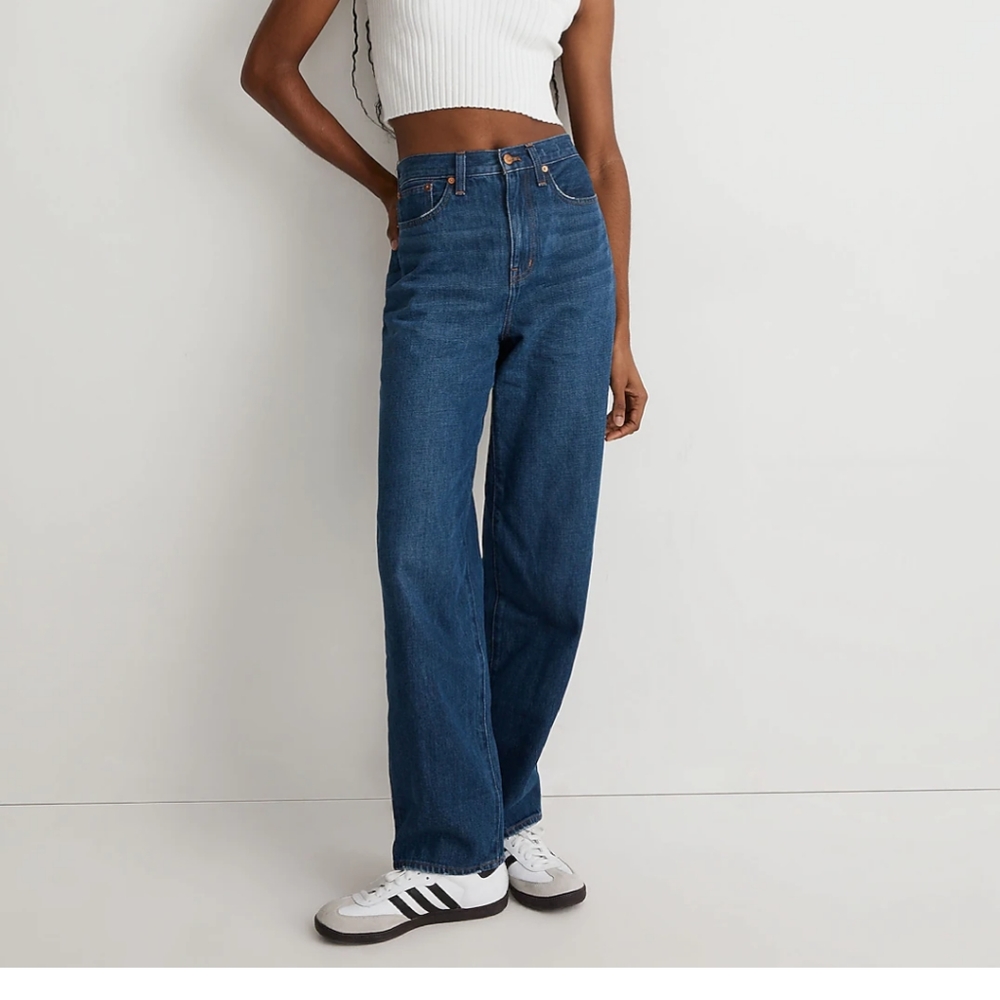 Madewell Baggy Straight Jeans in Dark Worn Indigo